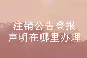 注銷公告登報(bào)聲明在哪里辦理